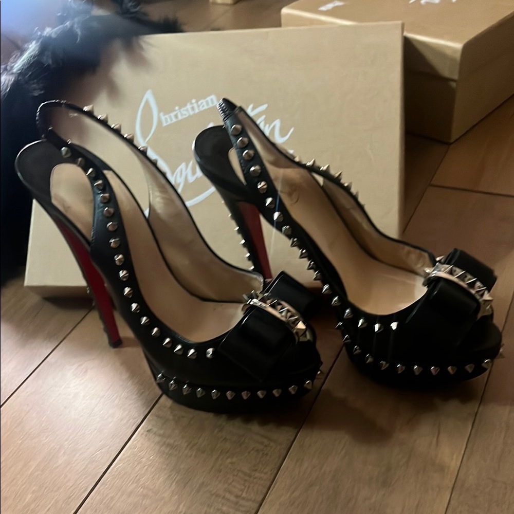 SOLD !! Christian Louboutin Black Studded Women's Shoes